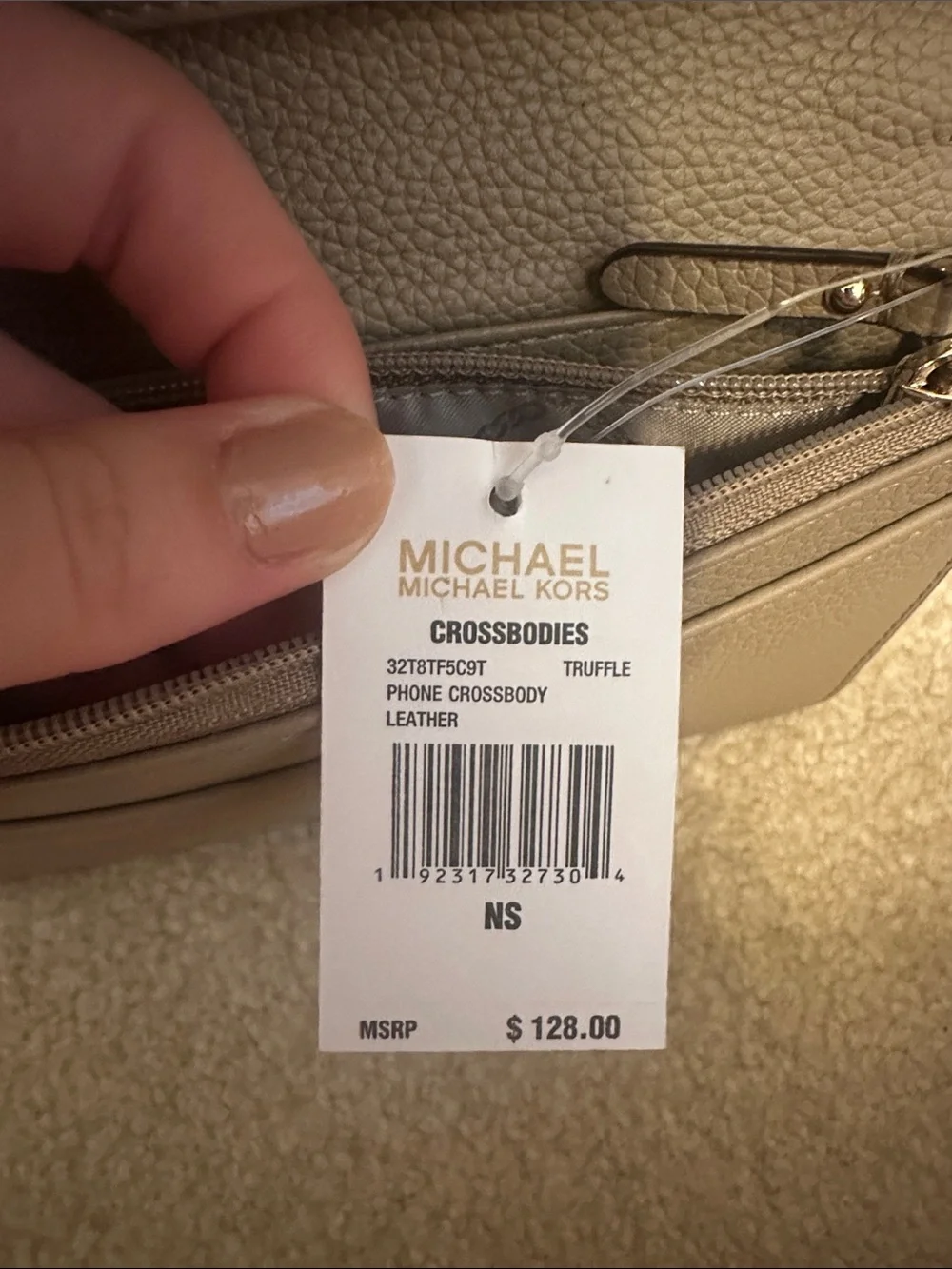 Michael Kors Taupe Leather Crossbody Bag